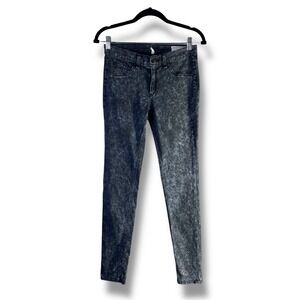 Rag & Bone Womens Sz 27 Skinny Leggings Black Acid Wash Jeans Goth Moto Grunge